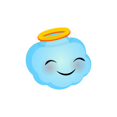 Emotional faces cute angel cloud emoji smile