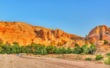 View of sandstone rocks at Petra