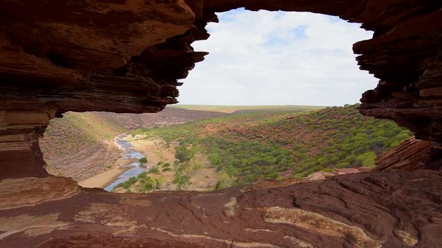 Touristenattraktion in Westaustralien, Natures Window, Aussichtspunkt im Kalbarri National Park, Westaustralien, Australien, Video, Down under 
