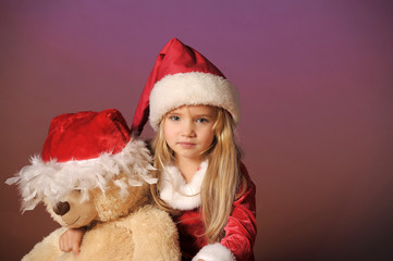 Christmas child with Teddy Bear