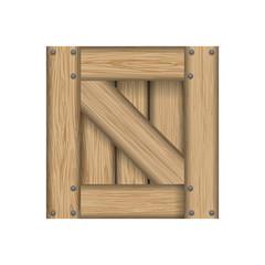box wooden wood planks vector icon illustration