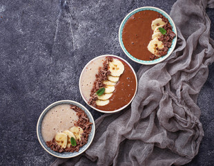Banana and chocolate smoothie bowl