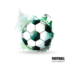Soccer ball. Abstract background. The watercolor effect. Football vector illustration for cover, textile, flyer, banner. EPS file is layered.