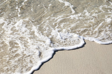 sea foam of a beach of Spain