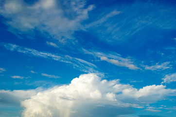 White clouds in blue sky