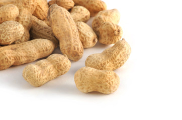 Dried peanuts in closeup