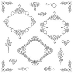 Set collection of vector calligraphic elements and page decorations.
