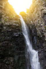 Fototapeta na wymiar Gveleti Waterfall in Greater Caucasus Mountains in Georgia