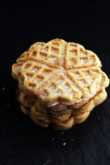 Belgian waffles with powdered sugar