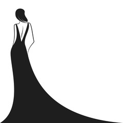 woman in the ball gown black