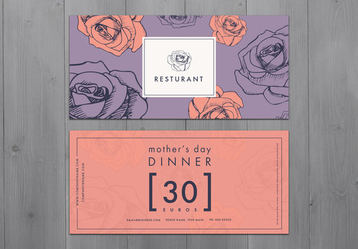 Two Mother's Day Dinner Promotional Vouchers
