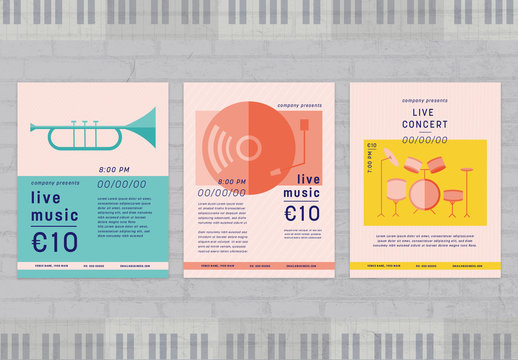 Eight Posters for a Concert or Music Venue