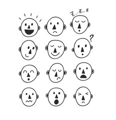 Set of funny cartoon faces.