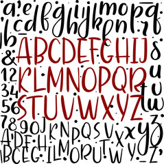 Handwritten aphabet. Modern calligraphy vector font.