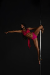 Woman performing pole dance