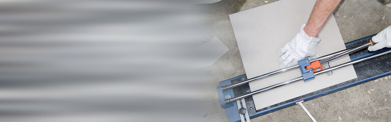 Tiler using a tile cutter