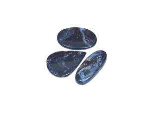 Pietersite cabochons extra from Namibia isolated on white background