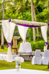 outdoor beach wedding setup in tropics