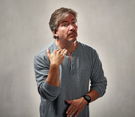 Disapproval man portrait