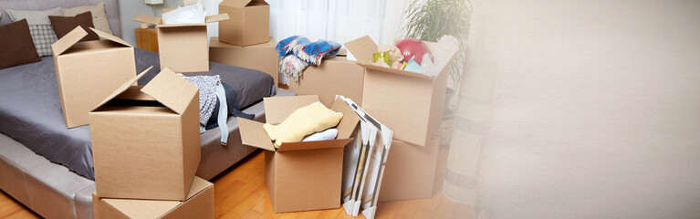 Moving boxes in new apartment