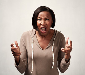 Angry african american woman