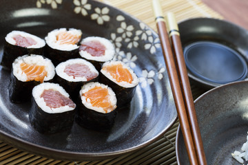 Salmon and Tuna Maki Rolls