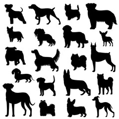 dog silhouette set