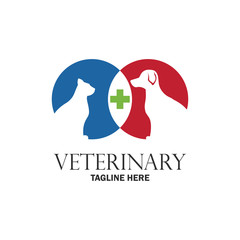 veterinary logo with text space for your slogan / tagline, vector illustration