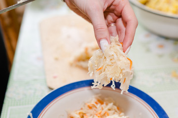 Vegetable garden. The cut vegetables. Healthy food. Home-made food.