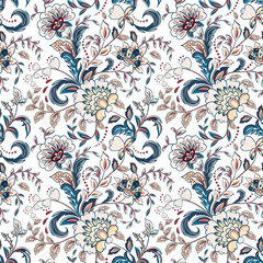 Vintage flowers seamless background in provence style. - 143110242
