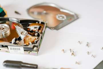 To disassemble a hard drive.