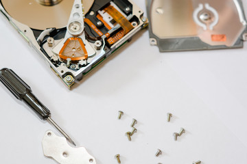 To disassemble a hard drive.