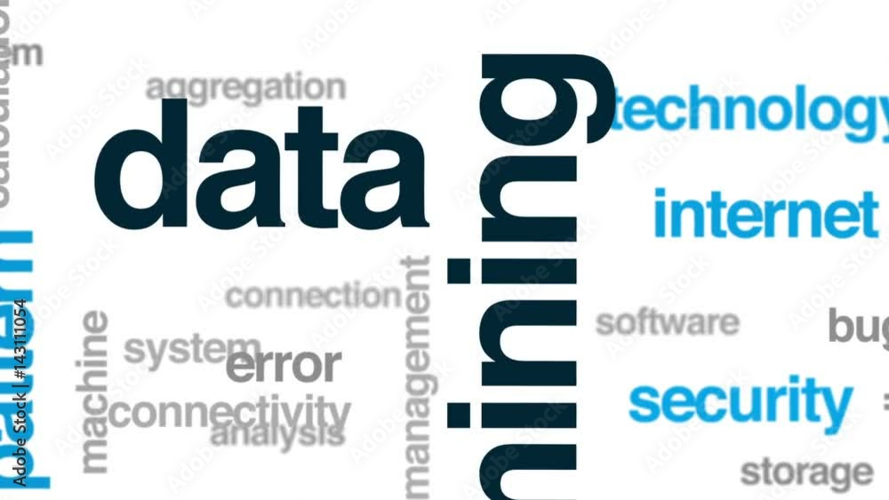 Poster data mining animated word cloud, text design animation.