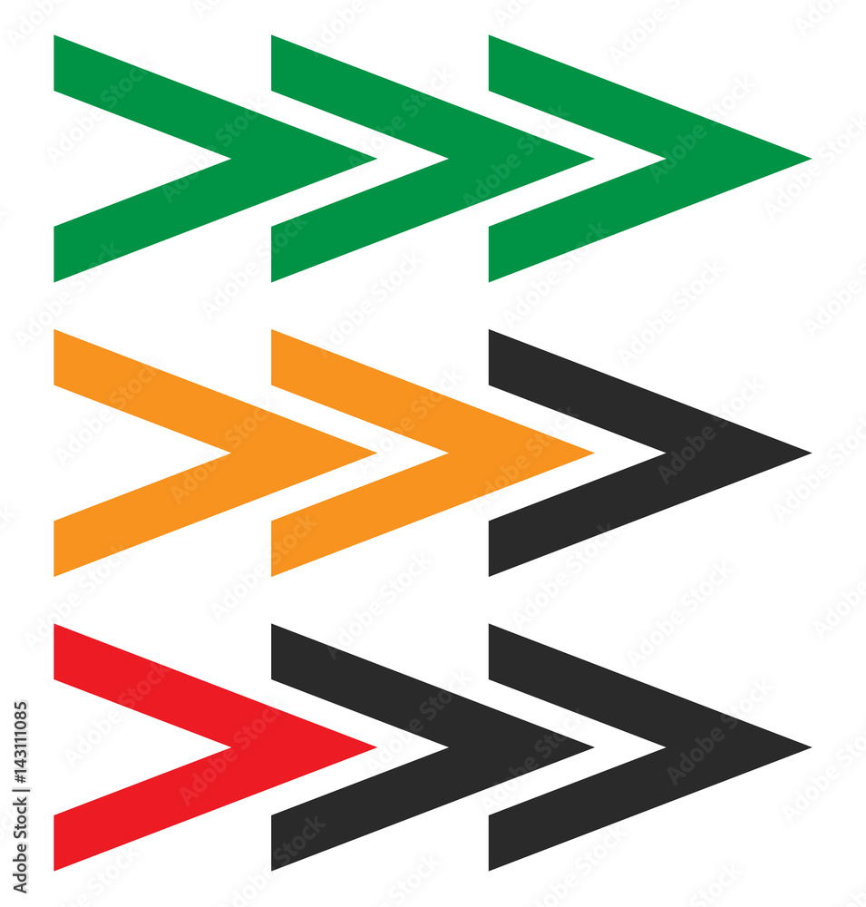 Poster Arrowhead, pointer set. Arrow shapes, arrow elements. Flat arrow icons.