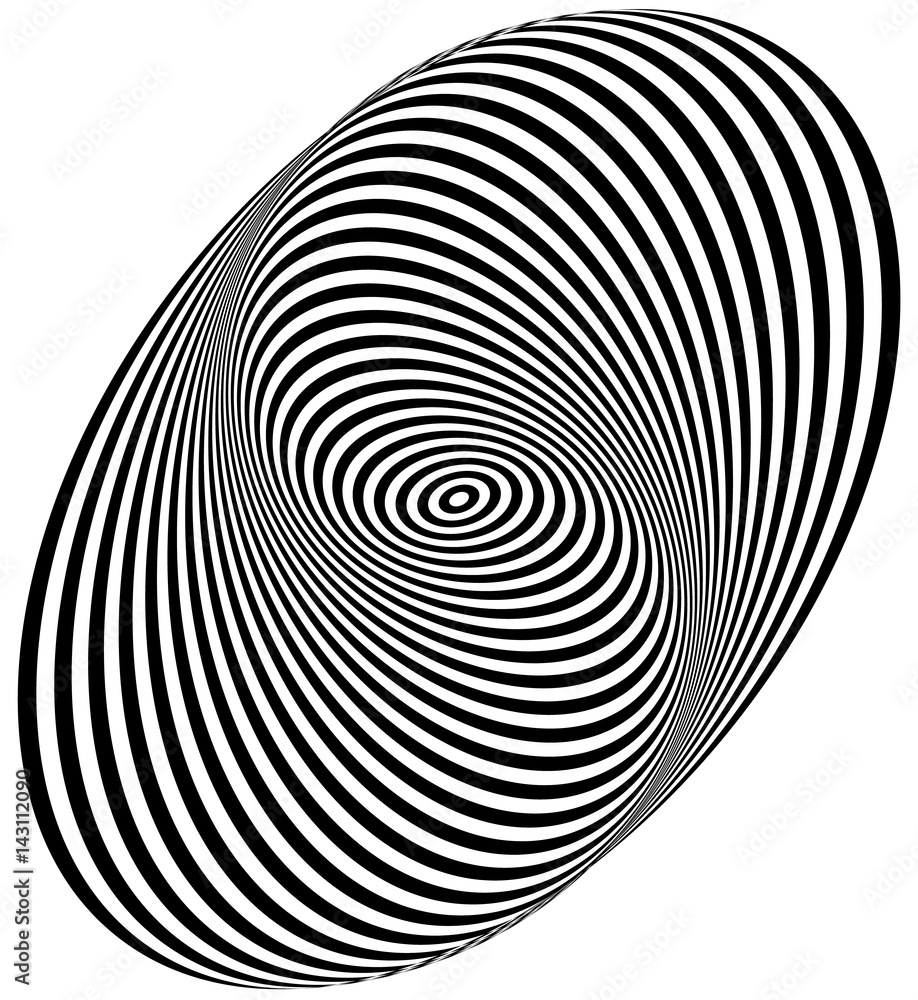 Poster concentric circles forming a spiral. ovals, ellipses pattern