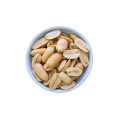 salted peanuts in white bowl