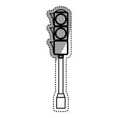 Obraz premium semaphore traffic light post pedestrian vector icon illustration