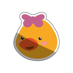 head little duckling cartoon vector icon illustration