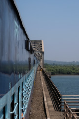 Train crossing the river