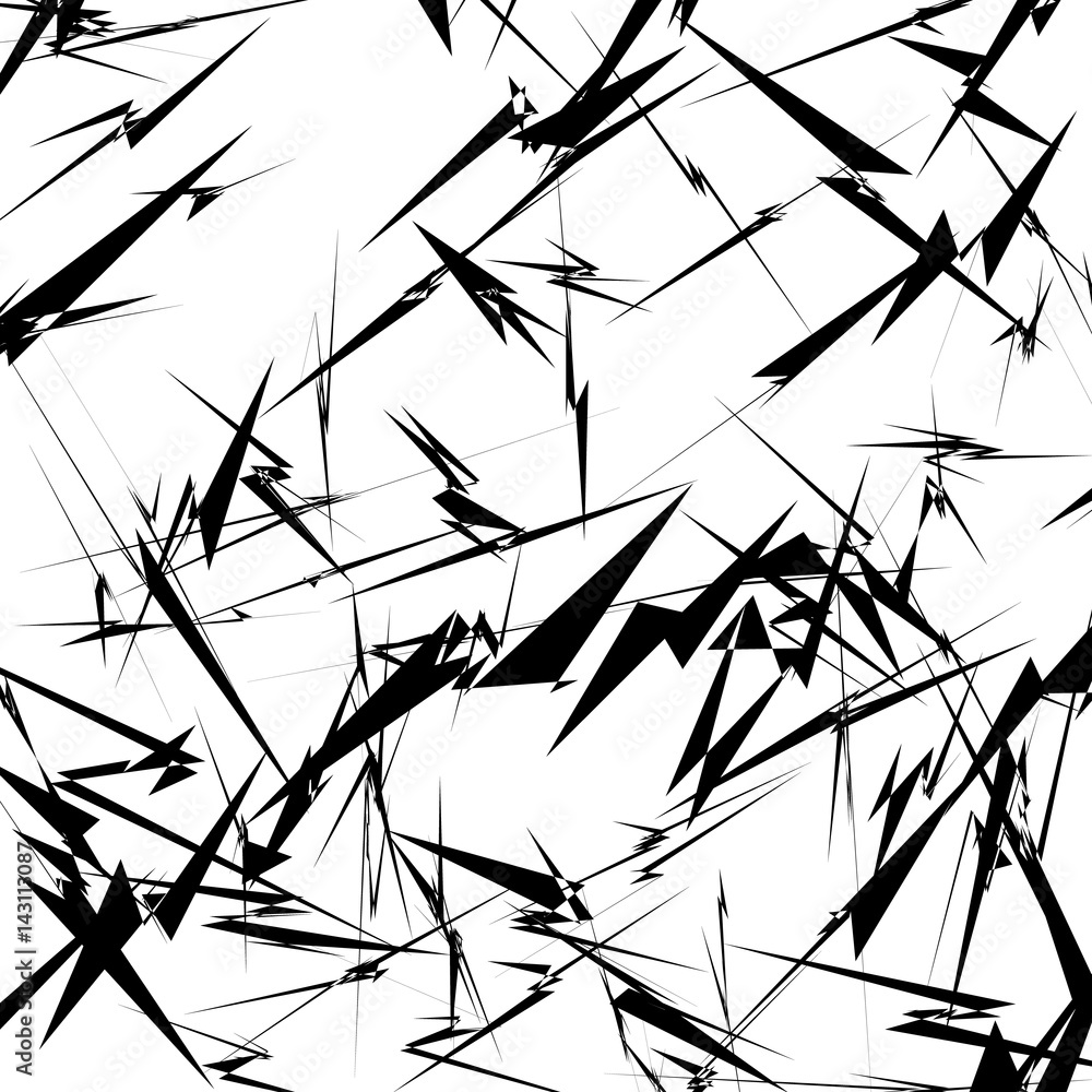 Poster geometric pattern of chaotic random shapes. rough edgy texture. abstract monochrome background, abst