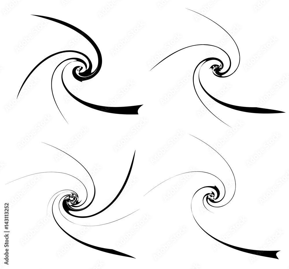 Poster rotating spiral element. abstract swirl, vortex shape