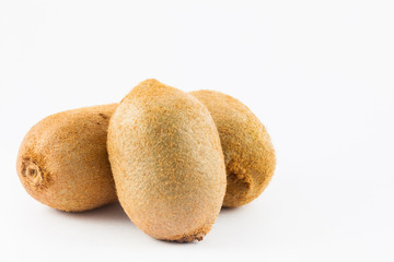 Kiwifruit (Actinidia chinensis) on white background