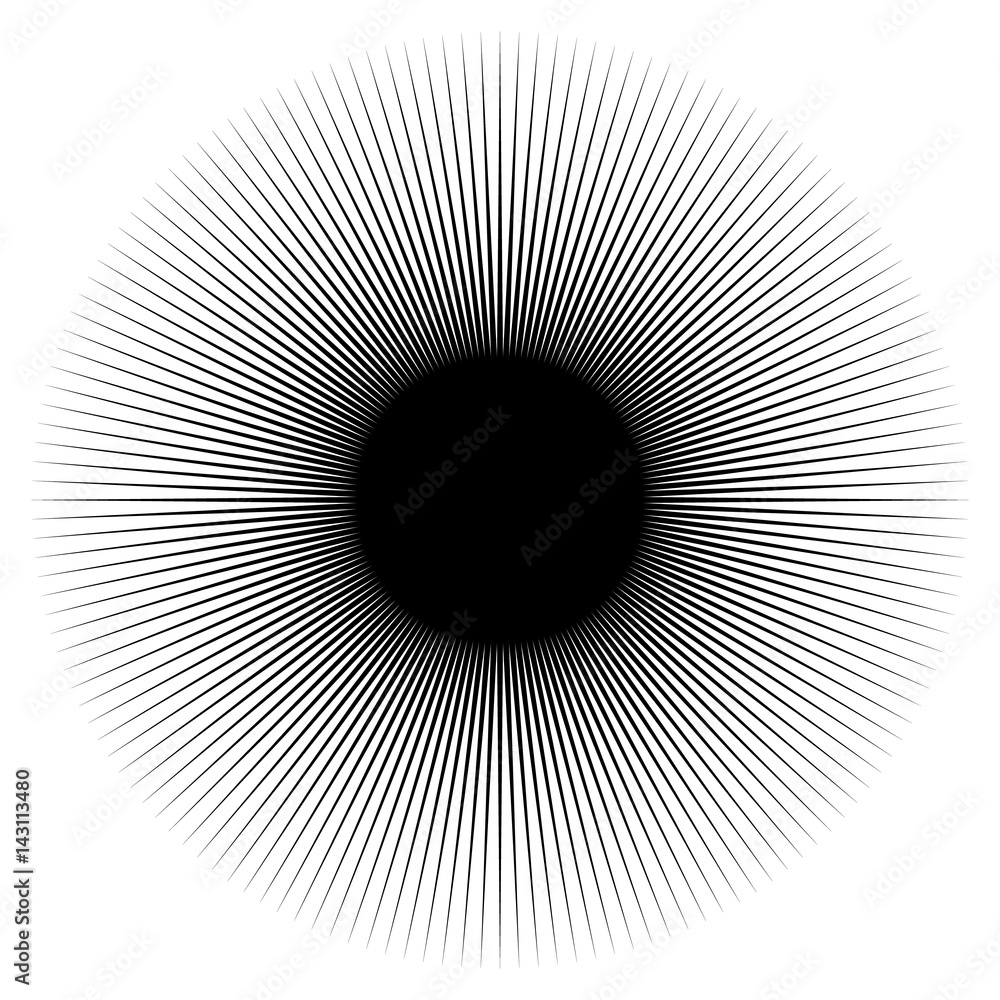 Poster Dynamic lines pattern. Comic lines spreading from corner. Starburst, sunburst, radial lines background.