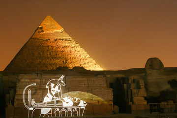 Pyramid of Khafre at Night lase show