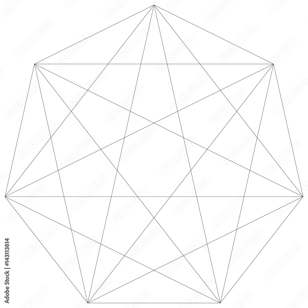 Poster segmented element with grid. geometrical shape with network of lines. lattice, grid, mesh inside of 