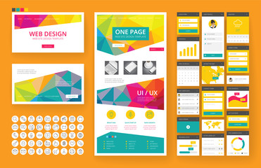 Website design template and interface elements