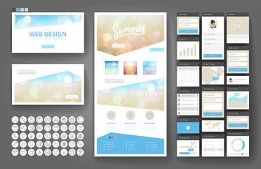 Website design template and interface elements