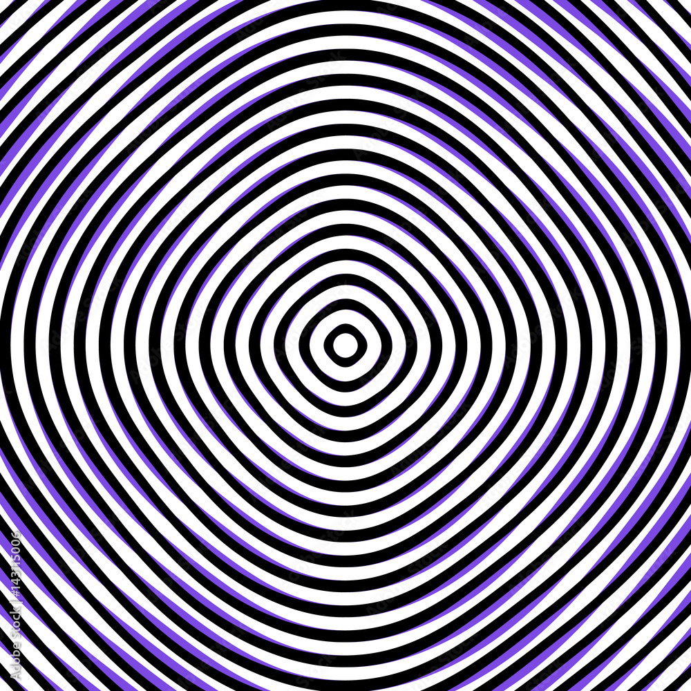 Poster intersecting concentric circles. moire, noise effect texture / pattern