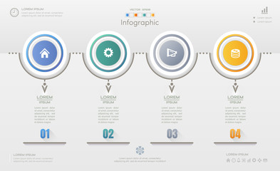 Infographics design template with icons, process diagram, vector eps10 illustration