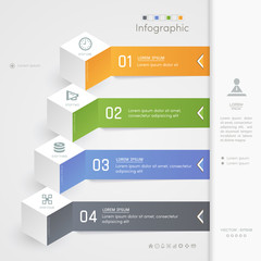 Infographics design template with icons, process diagram, vector eps10 illustration